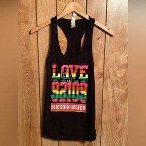 Mission Beach 90’s Vintage Neon Graphic Womens Racerback Tank Top